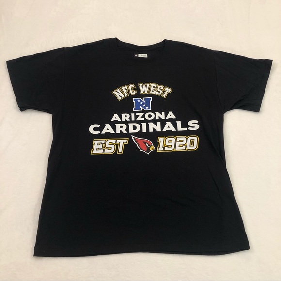 NFL Team Apparel Arizona Cardinals NFC West Football Black T-Shirt Mens Size L - Picture 1 of 4